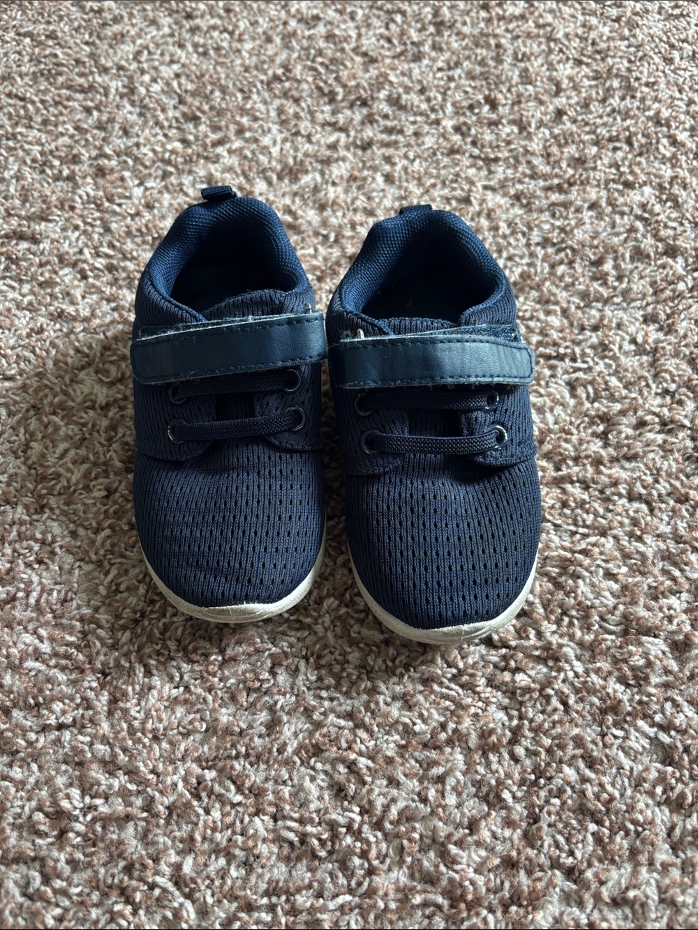 Carter's Navy Mesh Kids Sneakers with Hook-and-Loop Strap